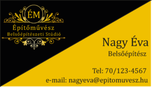 Építűművész névjegykártya