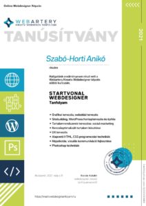 Webdesign tanfolyam tanúsítvány
